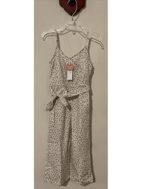 Baileys Blossoms Boutique Girls 3t Ivory Vneck Sleeveless Jumpsuit NWT! A6271